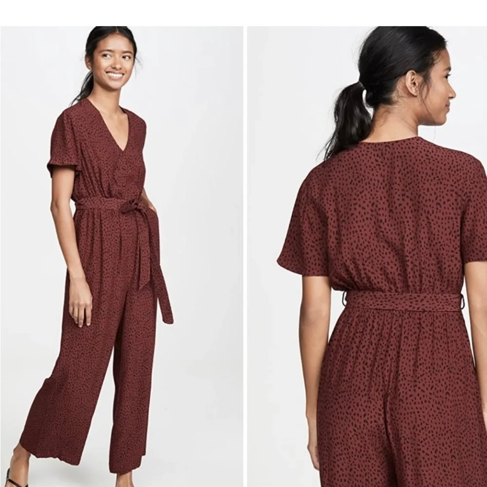 Rails Maroon Polka dot Jumpsuit S - Picture 1 of 5